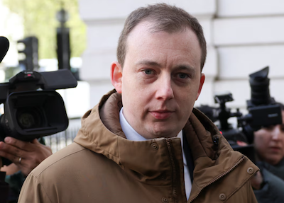 Christopher Berry, 32, who has been charged with spying for China, arrives at Westminster Magistrates' Court, in London, Britain, on April 26, 2024. REUTERS/Hollie Adams Purchase Licensing Rights