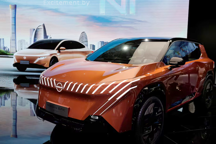 Nissan's Epic Concept electric vehicle is displayed at the Beijing auto show