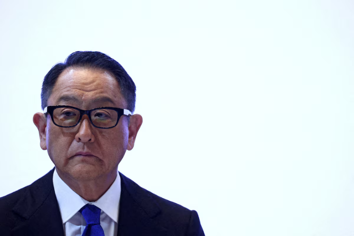 Toyota Motor Corporation Chairman Akio Toyoda speaks during a press conference over rigging safety tests by its affiliate Daihatsu that affected 88,000 vehicles, in Bangkok, Thailand