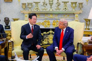 Trump Greets South Korea's Lee, Keen to Meet Kim Jong Un Also